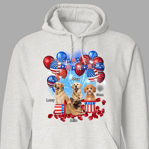 GeckoCustom Custom Photo 4th Of July For Dog Lovers Bright Shirt HO82 890734