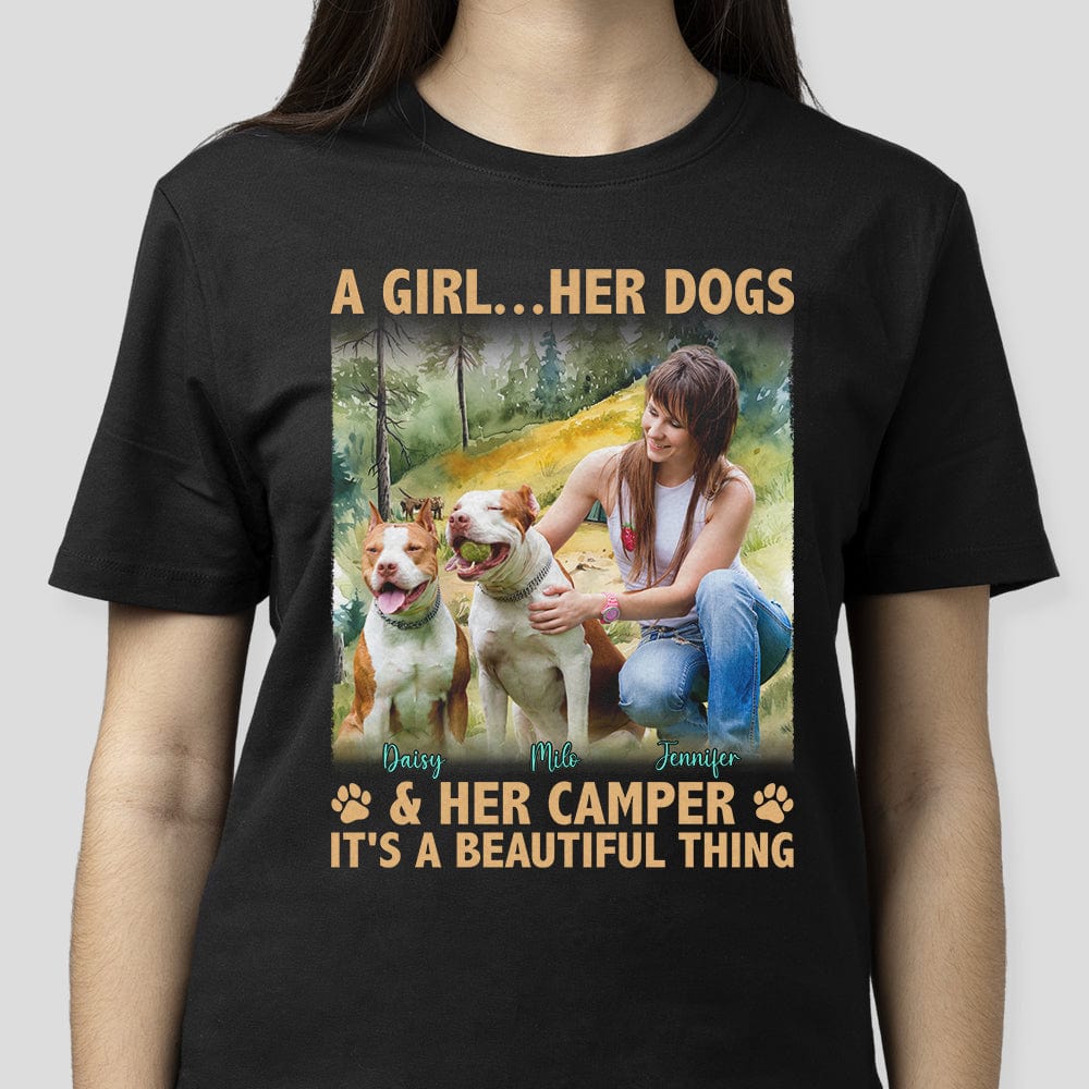 GeckoCustom Custom Photo A Girl And Her Dog Shirt N304 890459