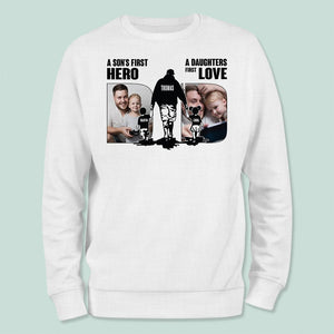 GeckoCustom Custom Photo A Sons First Hero A Daughters First Love Shirt N304 889259 Long Sleeve / Sport Grey Colour / S