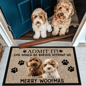 GeckoCustom Custom Photo Admit It Life Would Be Boring Without Me Dog Doormat TH10 892071