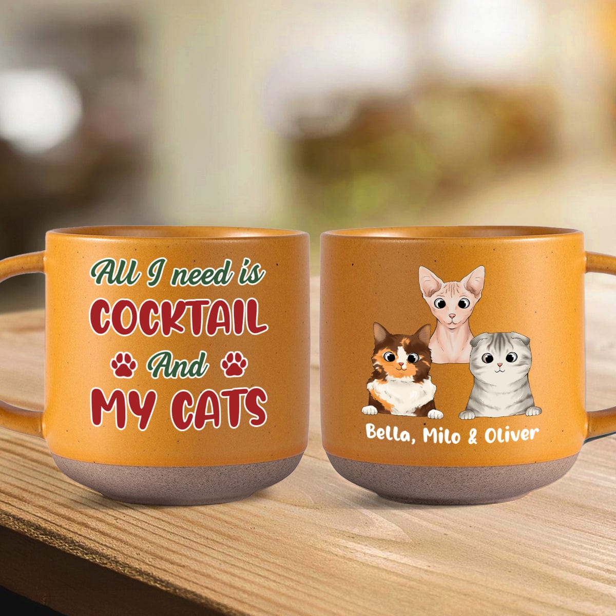 GeckoCustom Custom Photo All I Need Is My Cat Pottery Mug TH10 891871 12oz