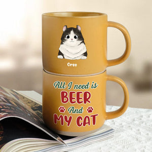 GeckoCustom Custom Photo All I Need Is My Cat Pottery Mug TH10 891871 12oz