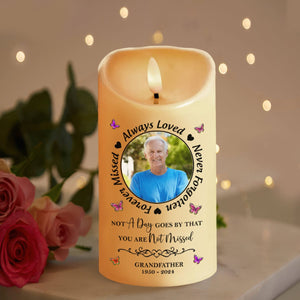 GeckoCustom Custom Photo Always In Our Thoughts Memorial LED Candle HA75 891660