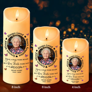 GeckoCustom Custom Photo Always In Our Thoughts Memorial LED Candle HA75 891660