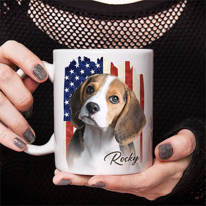 GeckoCustom Custom Photo America Flag Pet Mug TA29 890783