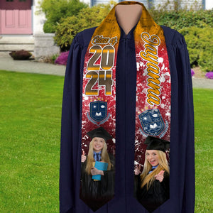 GeckoCustom Custom Photo And Name 2024 Graduation Stoles T368 890507 6x72 inch