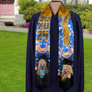 GeckoCustom Custom Photo And Name 2024 Graduation Stoles T368 890507 6x72 inch