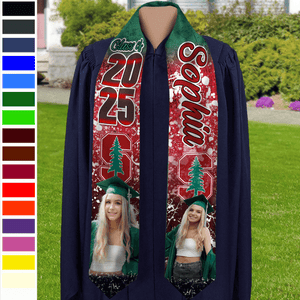 GeckoCustom Custom Photo And Name 2024 Graduation Stoles T368 890507 6x72 inch