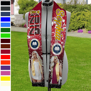 GeckoCustom Custom Photo And Name 2024 Graduation Stoles T368 890507 6x72 inch