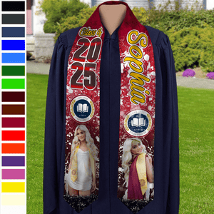 GeckoCustom Custom Photo And Name 2024 Graduation Stoles T368 890507 6x72 inch