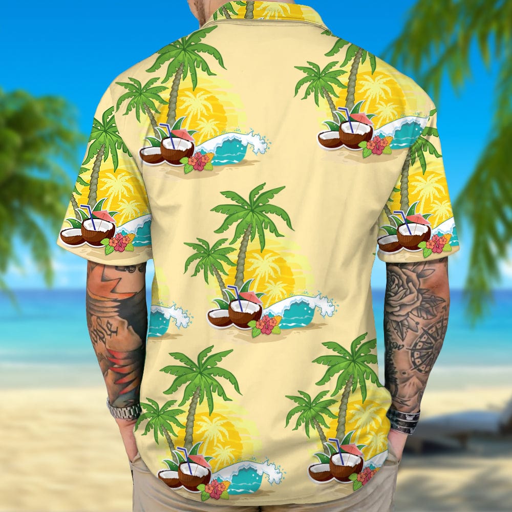 GeckoCustom Custom Photo And Name Coconut Tree Dog Hawaiian Shirt TH10 891181