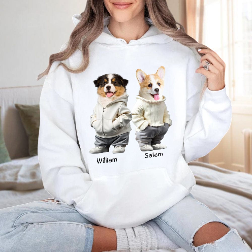 GeckoCustom Custom Photo And Name Dog Cat Bright Shirt Gift For Dog Cat Pet Lover HA75 891848 Pullover Hoodie / sport grey / S