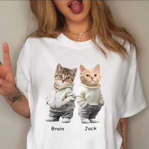 GeckoCustom Custom Photo And Name Dog Cat Bright Shirt Gift For Dog Cat Pet Lover HA75 891848 Unisex Tshirt / Sport Grey / S