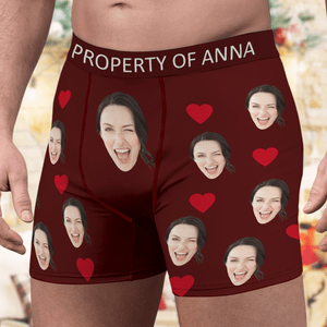 GeckoCustom Custom Photo And Name For Valentine's Day Men's Boxer Briefs TA29 889978