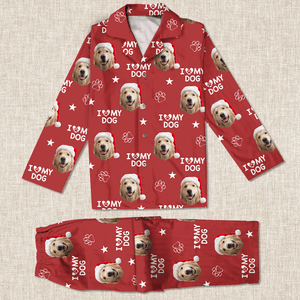 GeckoCustom Custom Photo and Name I Love My Dog Pajamas TH10 891787