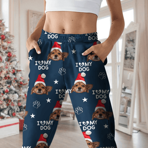 GeckoCustom Custom Photo and Name I Love My Dog Pajamas TH10 891787