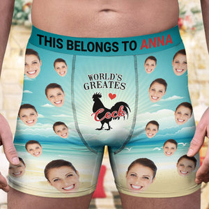 GeckoCustom Custom Photo And Name This Belongs To Funny Men's Boxer Briefs TA29 889988