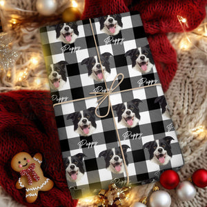 GeckoCustom Custom Photo And Name With Dog Face Wrapping Paper TH10 892185