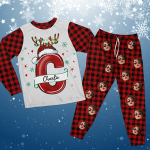 GeckoCustom Custom Photo And Name With Flannel Design Christmas Sleepwear TH10 891511