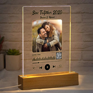 GeckoCustom Custom Photo and QR Code With Your Favorite Song Valentine Acrylic Plaque DA199 890189 Acrylic / 7.9"x4.5"