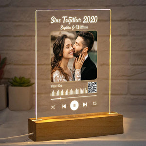 GeckoCustom Custom Photo and QR Code With Your Favorite Song Valentine Acrylic Plaque DA199 890189 Acrylic / 7.9"x4.5"