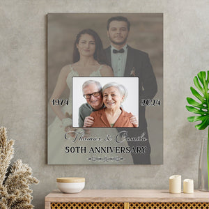 GeckoCustom Custom Photo Anniversary For Old Couple Valentine's Day Canvas TH10 892255