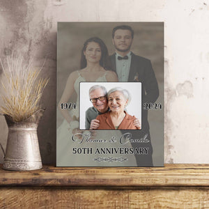 GeckoCustom Custom Photo Anniversary For Old Couple Valentine's Day Canvas TH10 892255