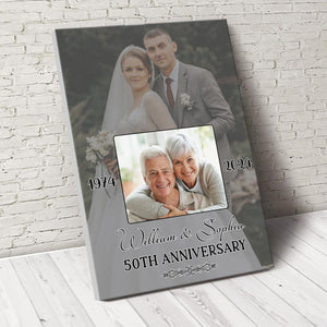 GeckoCustom Custom Photo Anniversary For Old Couple Valentine's Day Canvas TH10 892255