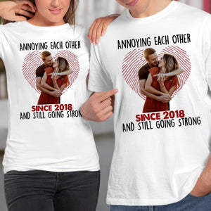 GeckoCustom Custom Photo Annoying Each Other Since Year Still Going Strong Couple Shirt K228 888828