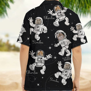 GeckoCustom Custom Photo Astronaut For Cat Lover Hawaiian Shirt N304 889257