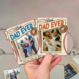 GeckoCustom Custom Photo Best Dad Ever Baseball Dad Car Visor Clip HO82 890692