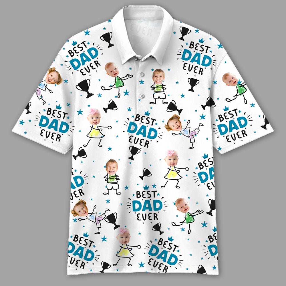 GeckoCustom Custom Photo Best Dad Ever Polo Shirt TH10 891047