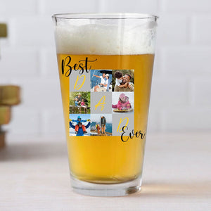 GeckoCustom Custom Photo Best Dad Ever Print Beer Glass HO82 890688 16oz / 1 side