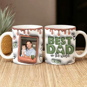 GeckoCustom Custom Photo Best Dad In The World 3D Inflated Mug DM01 890911