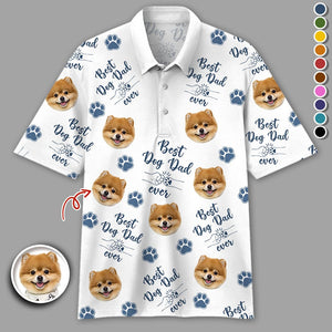 GeckoCustom Custom Photo Best Dog Dad Dog Polo Shirt HA75 890668