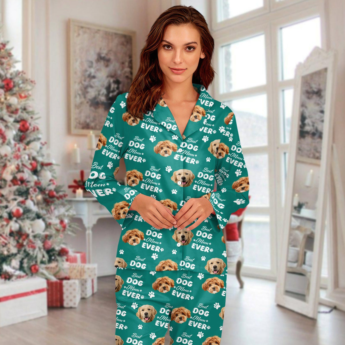 GeckoCustom Custom Photo Best Dog Dad Ever, Best Dog Mom Ever, Best Cat Dad Ever, Best Cat Mom Ever Pajamas HA75 891786