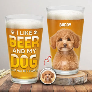 GeckoCustom Custom Photo Best Dog Dad Ever Dog Father Print Beer Glass HO82 890588 16oz