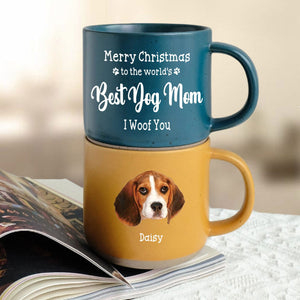 GeckoCustom Custom Photo Best Dog Mom Ever Dog Pottery Mug TH10 892161 12oz