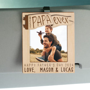 GeckoCustom Custom Photo Best Papa Ever Father's Day Car Visor Clip TH10 890698