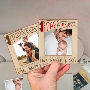 GeckoCustom Custom Photo Best Papa Ever Father's Day Car Visor Clip TH10 890698