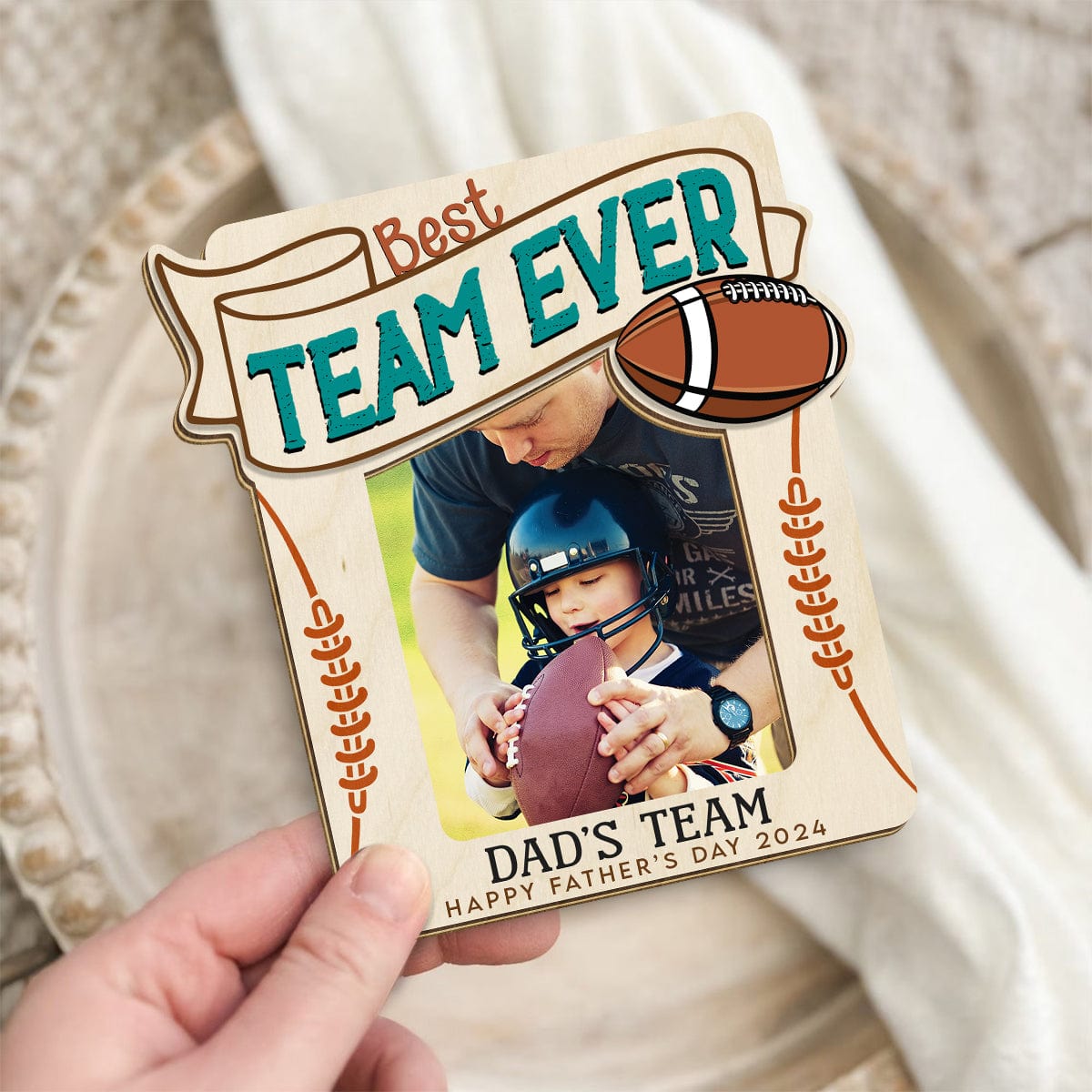 GeckoCustom Custom Photo Best Team Ever Football Dad Car Visor Clip HO82 890698