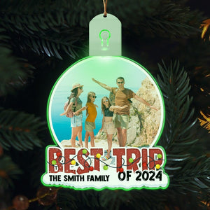 GeckoCustom Custom Photo Best Trip Of 2024 Christmas Led Acrylic Ornament HA75 891939 3 inches