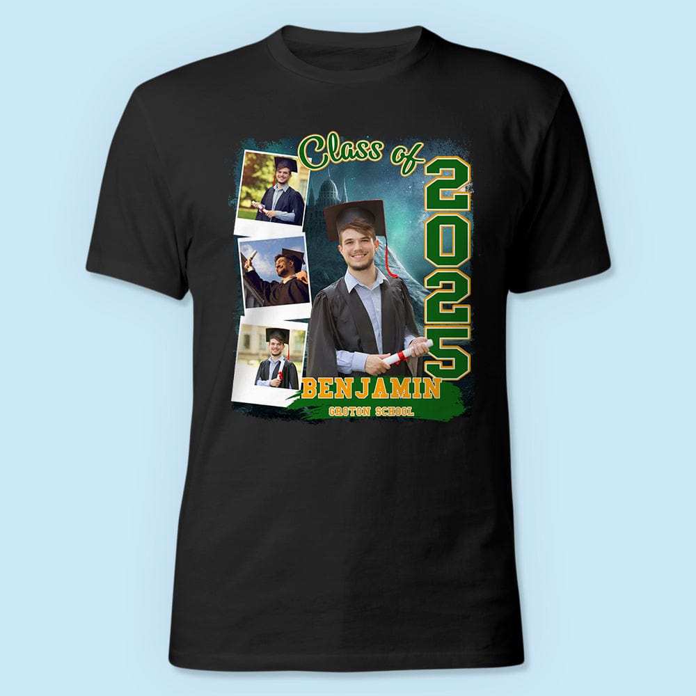 GeckoCustom Custom Photo Build Your Own 2024, 2025 Graduation Dark Shirt N304 890100