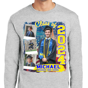 GeckoCustom Custom Photo Build Your Own 2024, 2025 Graduation Shirt N304 890102 Sweatshirt / S White / S