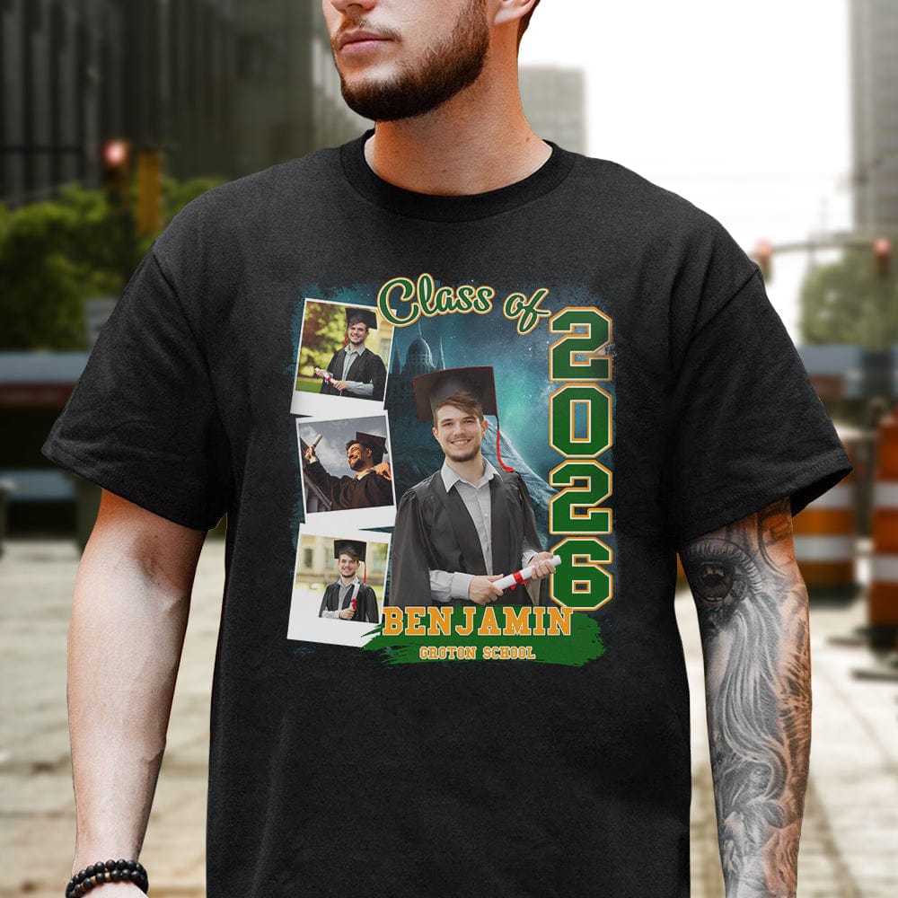 GeckoCustom Custom Photo Build Your Own 2025 Graduation Dark Shirt N304 890100