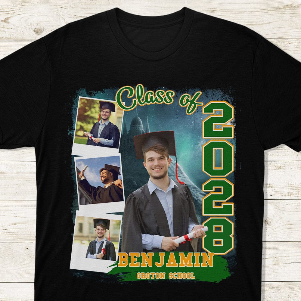 GeckoCustom Custom Photo Build Your Own 2025 Graduation Dark Shirt N304 890100