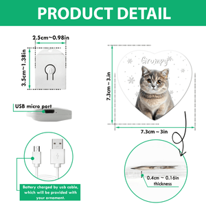 GeckoCustom Custom Photo Cat Christmas Led Acrylic Ornament Christmas Gift For Cat Lovers HA75 891730 3in