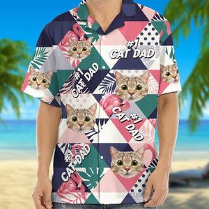 GeckoCustom Custom Photo Cat Dad Cat Mom Hawaii Shirt N304 889280