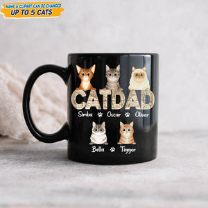 GeckoCustom Custom Photo Cat Dad Vinatge Map Mug N304 889397