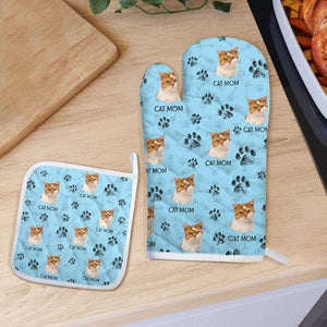 GeckoCustom Custom Photo Cat Paw For Cat Lovers Oven Mitt TA29 889018